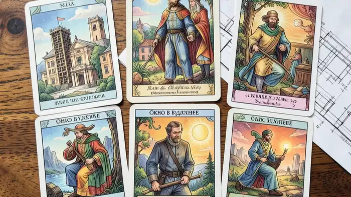 Расклад Таро «окно в будущее» на строительство дома, карта с чертежами дома