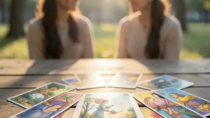 Расклад Таро «он и она» на утреннюю рутину — утренний свет и карты