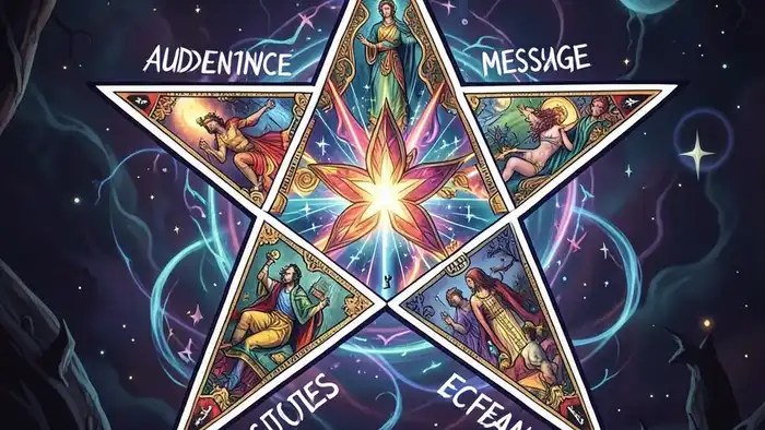 Расклад Таро пентаграмма на рекламу – визуальная схема позиций