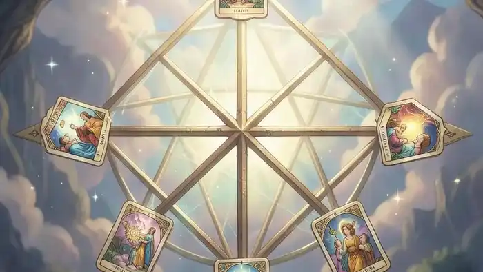 Расклад Таро «пентаграмма» на родовую карму – визуальная схема