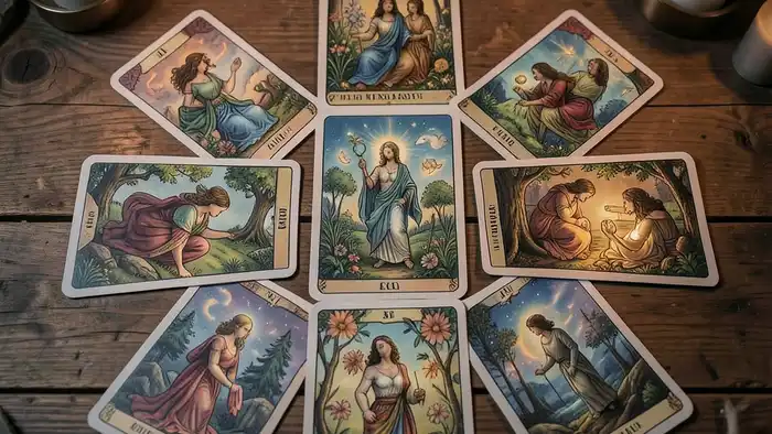 Расклад Таро «перекресток» на болезнь – визуальная схема