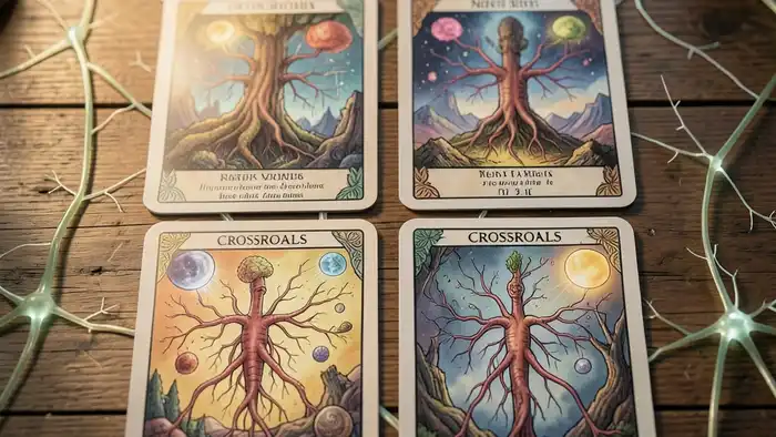 Ра��клад Таро «Перекресток» на нервную систему – визуальное изображение