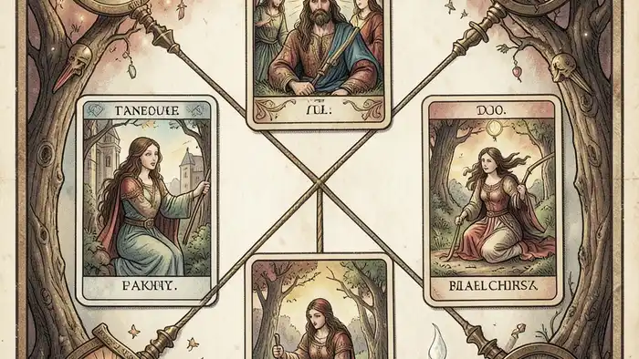 Расклад Таро «перекресток» на перфекционизм, иллюстрация
