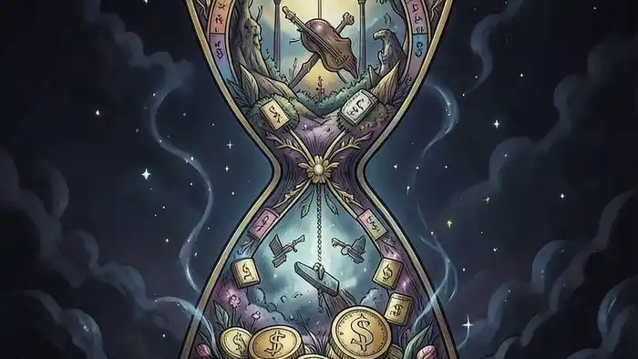 Расклад Таро «песочные часы» на финансовый кризис – визуальное изображение