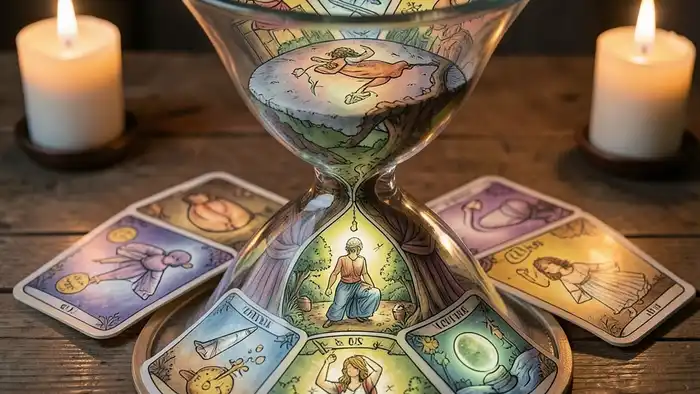 Расклад Таро «песочные часы» на головные боли – визуальное изображение
