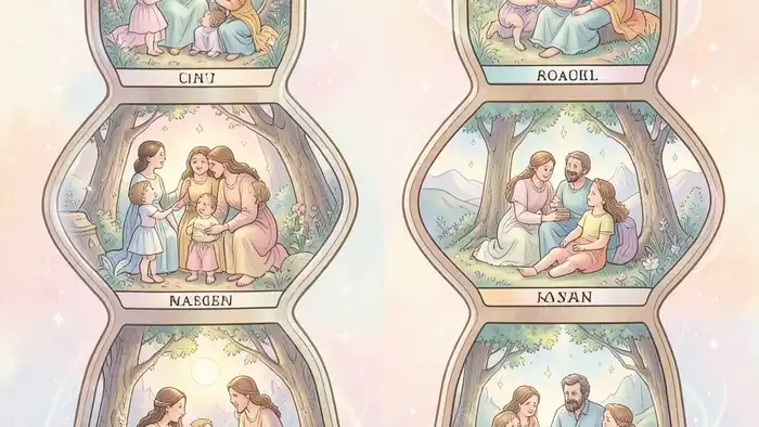 Расклад Таро «песочные часы» на один ребёнок или два – визуальное изображение