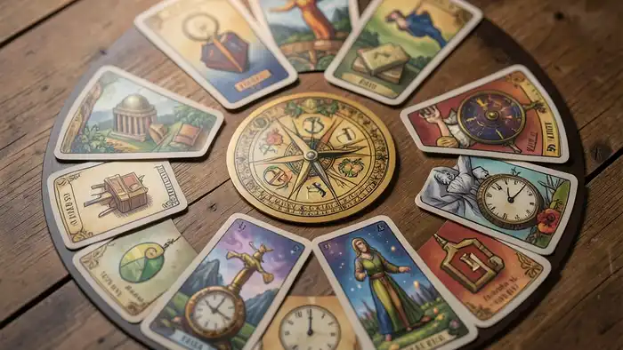 Расклад Таро «песочные часы» на рекламу – визуальная схема