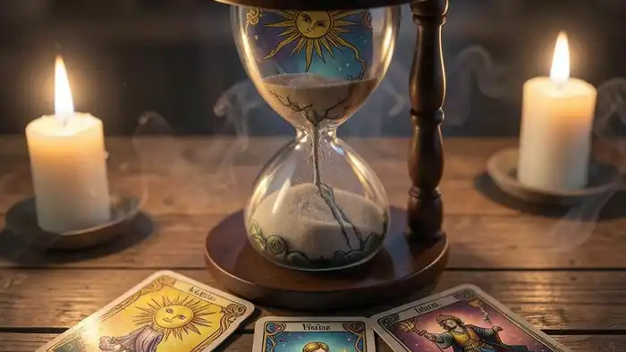 Расклад Таро «песочные часы» на рождение ребенка, карта Солнце, Смерть, Колесо Фортуны, Королева Кубков, Маг