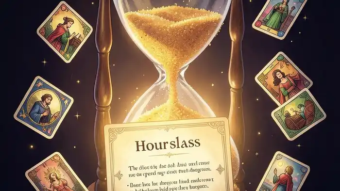 Расклад Таро «песочные часы» на сертификат – визуальная иллюстрация
