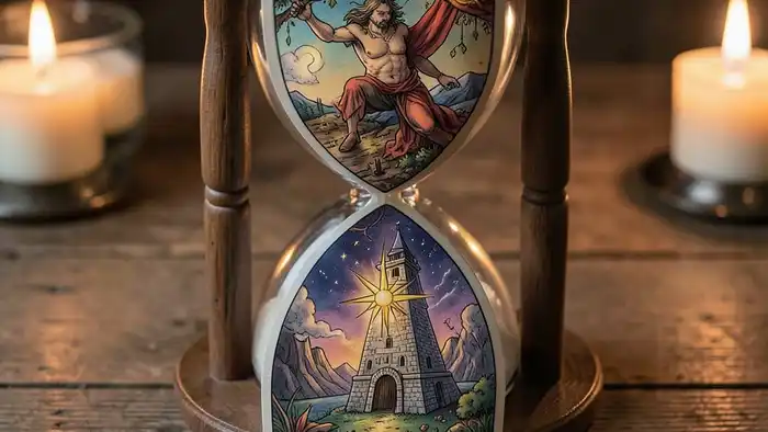 Расклад Таро «песочные часы» на увольнение — изображение