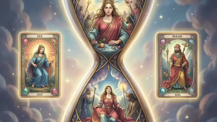 расклад Таро «песочные часы» изображение расклада в виде песочных часов