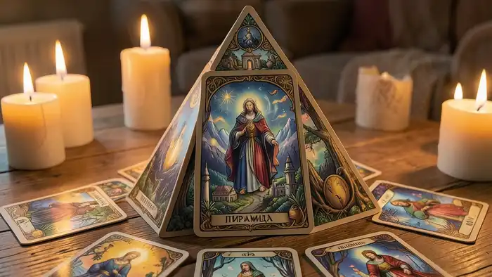Расклад Таро «пирамида» на место жительства, карта в центре пирамиды