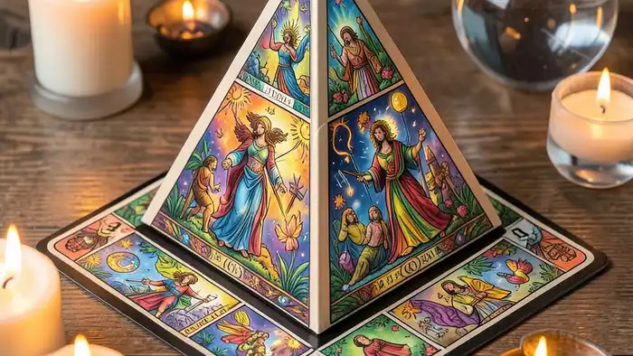 Расклад Таро «пирамида» на подработку – визуальная иллюстрация