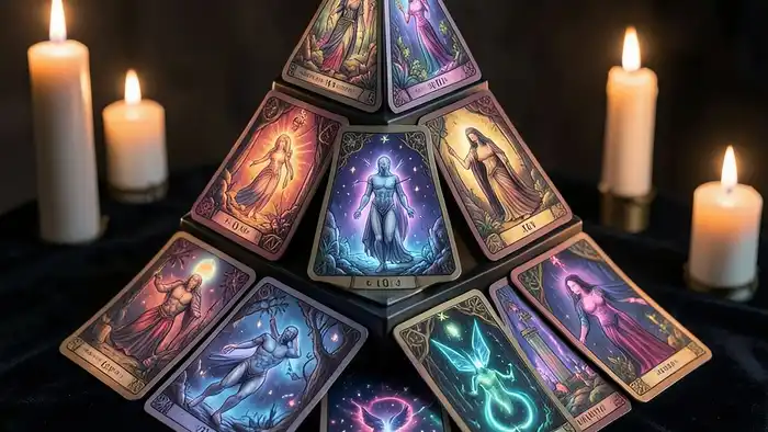Расклад Таро «пирамида» на секс — изображение пирамиды из карт