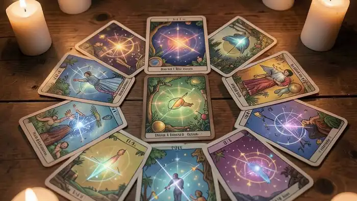 Расклад Таро «планетарный» на внутреннего ребенка – визуальная иллюстрация
