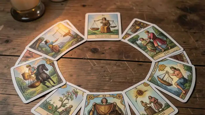 Расклад Таро «подкова» на адвоката — визуальное изображение