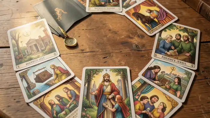 Расклад Таро «подкова» на алименты деньги – иллюстрация