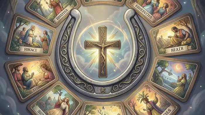 Расклад Таро подкова на крестного – визуальное изображение