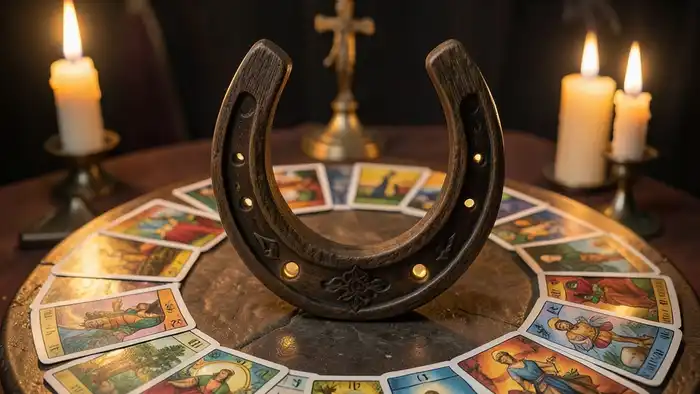 Расклад Таро «подкова» на обряд – изображение подковы и карт