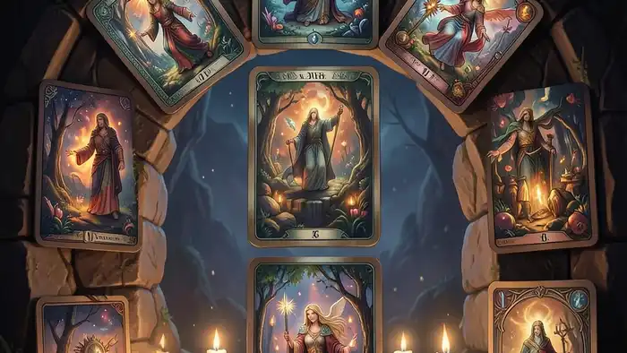 Расклад Таро «портал» – изображение арки из семи карт