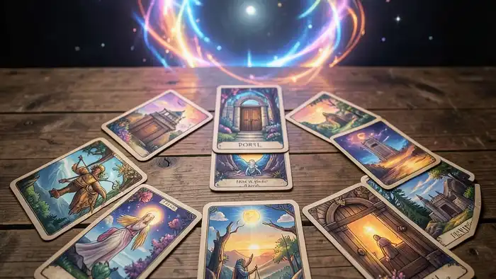 Расклад Таро «портал» на эмиграцию – изображение расклада с порталом
