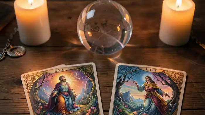 Расклад Таро «портал» на интуицию – визуальная схема с четырьмя картами