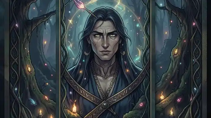 Расклад Таро «Портал» на просветление: мистическая арка с картами, символизирующая духовный путь