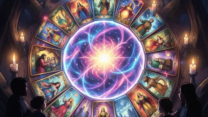 Расклад Таро «портал» на родственников – визуальная иллюстрация