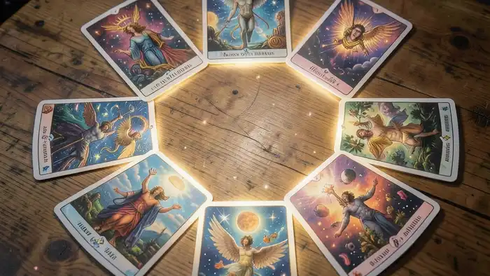 Таро расклад 'послание Вселенной' на дружбу, карты в виде круга на столе