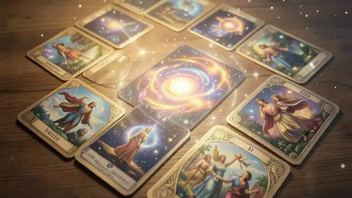 Расклад Таро «послание Вселенной» на щедрость – изображение карт в космической атмосфере