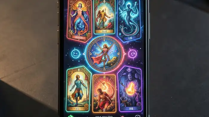 расклад таро приложение — изображение расклада на смартфоне
