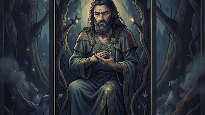 Расклад Таро «Прошлое, Настоящее, Будущее» на чувства мужчины: три карты на бархатной ткани при свечах