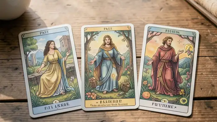 Расклад Таро «прошлое, настоящее, будущее» на реабилитацию – три карты на столе