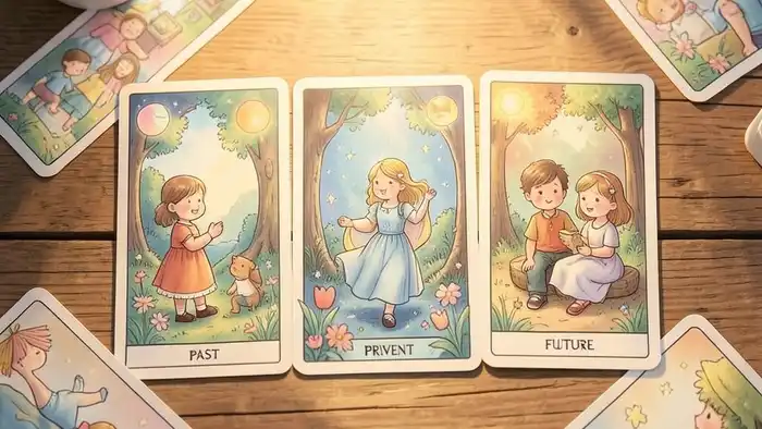 Расклад Таро «прошлое‑настоящее‑будущее» на ребёнка – иллюстрация