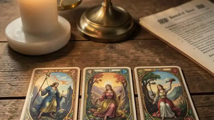 расклад Таро «прошлое настоящее будущее» на суд – три карты, весы справедливости и свеча