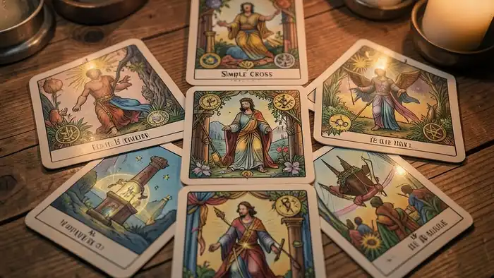 Расклад Таро простой крест – визуальное изображение