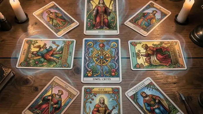 Расклад Таро простой крест на конкуренцию – визуальное изображение