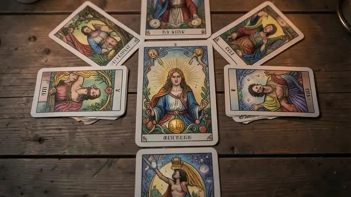 Расклад Таро простой крест на крестную – визуальная схема