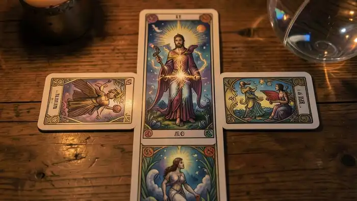 Расклад Таро простой крест снятие негатива изображение
