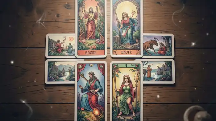 Расклад Таро простой крест на выигрыш – визуальная схема
