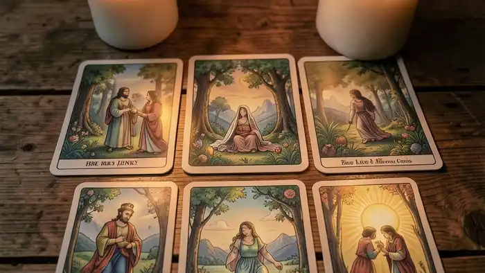 Расклад Таро путь героя на гражданский брак – визуальная композиция