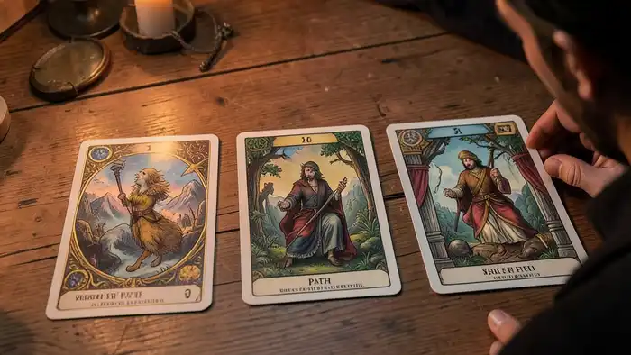 Расклад Таро путь на предательство друга, карты на столе