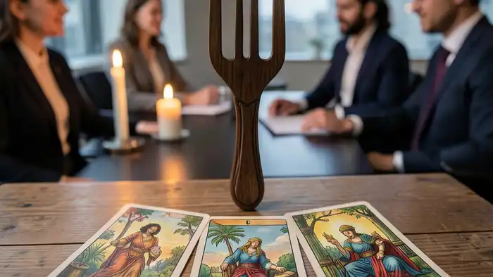 расклад Таро «развилка» на переговоры – визуальная схема