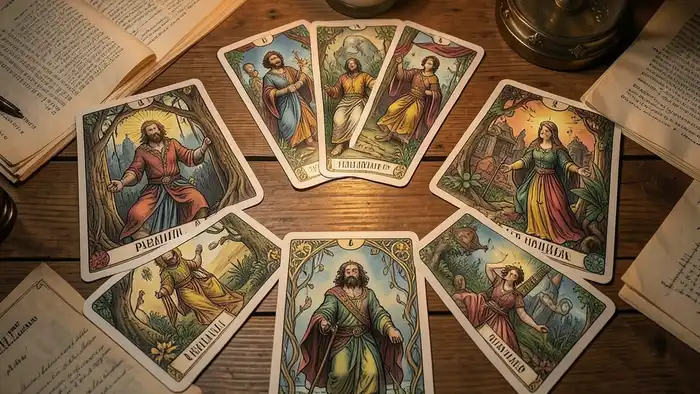 Расклад Таро «развилка» на раздел имущества, карта, свеча, юридические документы