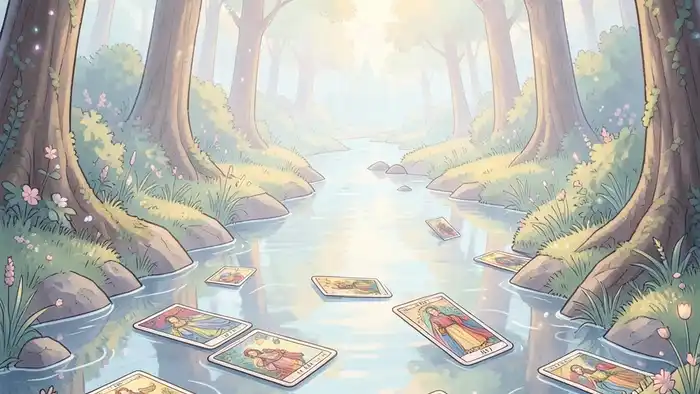 Расклад Таро «река жизни» на мотивацию – изображение реки с картами Таро