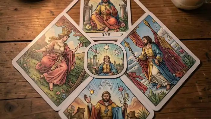 Расклад Таро «ромб» на переговоры с партнером – визуальное изображение