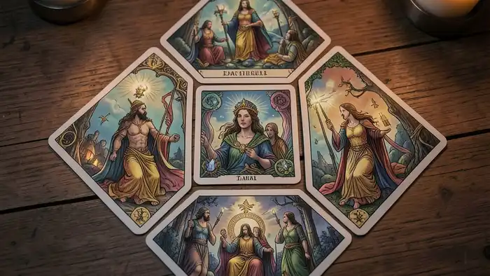 Расклад Таро «ромб» на принятие решения – визуальная схема