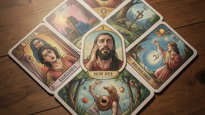 Расклад Таро «ромб» на социофобию — визуальное изображение