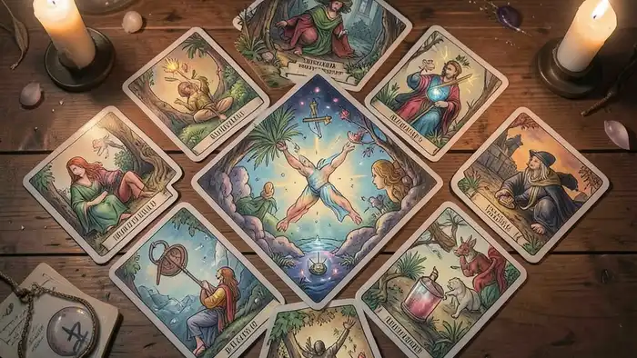 Расклад Таро «ромб» на вредные привычки – визуальная схема