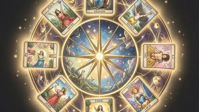 Расклад Таро «роза ветров» на долги – визуальное изображение